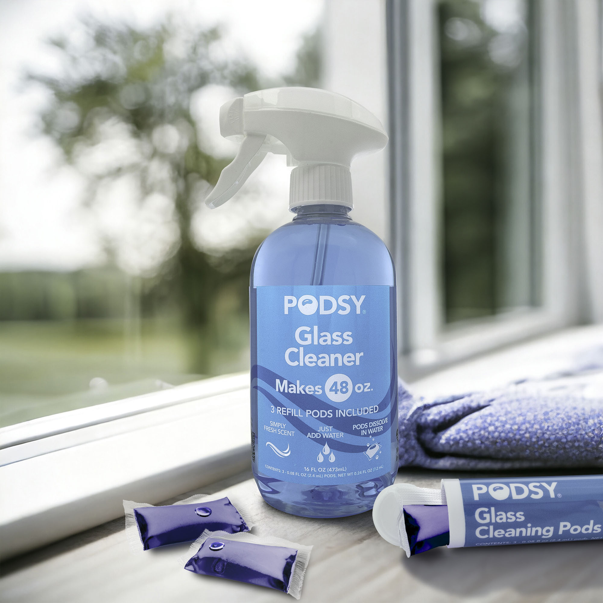 Podsy Glass Cleaner and Refill Pods